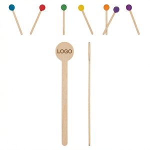 Colorful Eco-Friendly Wooden Round Top Stir Sticks (7-Pack, 5.9")
